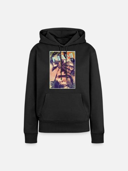 miami - Dame Premium hoodie, økologisk bomuld - sort