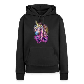 Zauberhaftes Einhorn Sommer Mädchen Geschenk Rosa - Frauen Premium Bio Hoodie - Schwarz - Vorne - Julia (174cm)