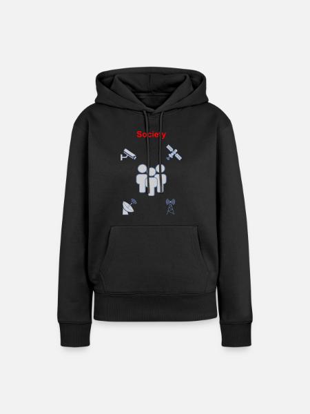 Society - Frauen Premium Bio Hoodie - Schwarz