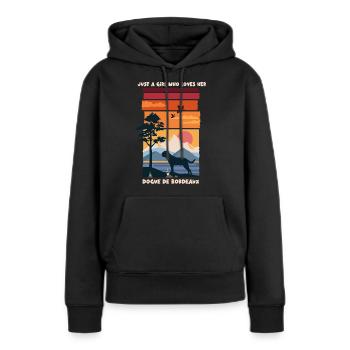 Dogue de Bordeaux - Sweat à capuche Premium bio Femme - noir - Devant - Julia (174cm)