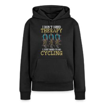 Radsport Radfahren Radrennen - Frauen Premium Bio Hoodie - Schwarz - Vorne - Julia (174cm)