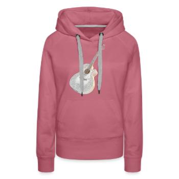 Akustische Gitarre - Frauen Premium Bio Hoodie - Malve - Vorne - Isabella (175cm)