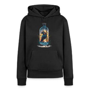 Bouteille de perroquet - Sweat à capuche Premium bio Femme - noir - Devant - Julia (174cm)
