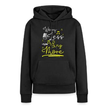 Art musicien - Sweat à capuche Premium bio Femme - noir - Devant - Julia (174cm)