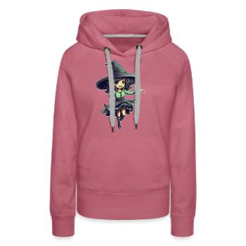 Halloween design sorcière mignonne - Sweat à capuche Premium bio Femme - mauve - Devant - Isabella (175cm)