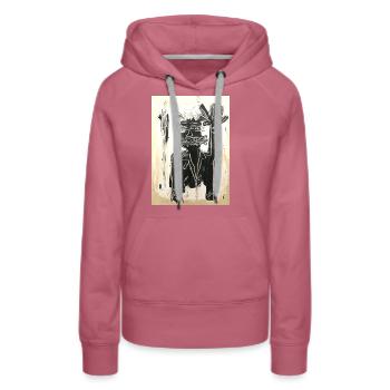 Hallo - Frauen Premium Bio Hoodie - Malve - Vorne - Isabella (175cm)