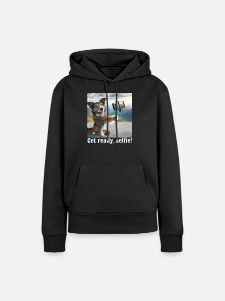 Mach dich bereit, Selfie-3 - Frauen Premium Bio Hoodie - Schwarz