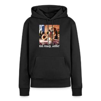 Auf die Plätze, Selfie-6 - Frauen Premium Bio Hoodie - Schwarz - Vorne - Julia (174cm)