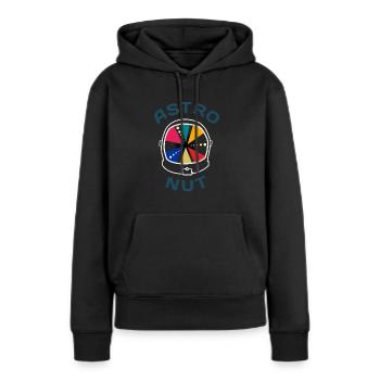 Astronaut Astro nut - Frauen Premium Bio Hoodie - Schwarz - Vorne - Julia (174cm)