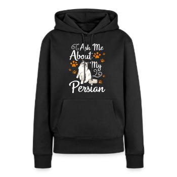 Perser Katzenfreund Katzenlady - Frauen Premium Bio Hoodie - Schwarz - Vorne - Julia (174cm)