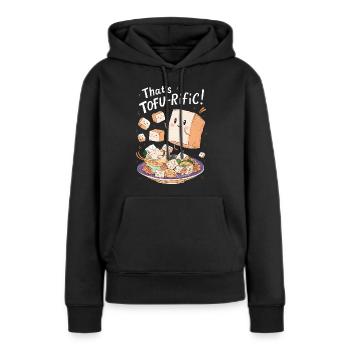 Tofu Lustiges - Frauen Premium Bio Hoodie - Schwarz - Vorne - Julia (174cm)