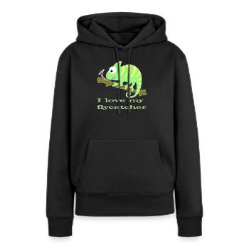 Chamaeleon tier - Frauen Premium Bio Hoodie - Schwarz - Vorne - Julia (174cm)
