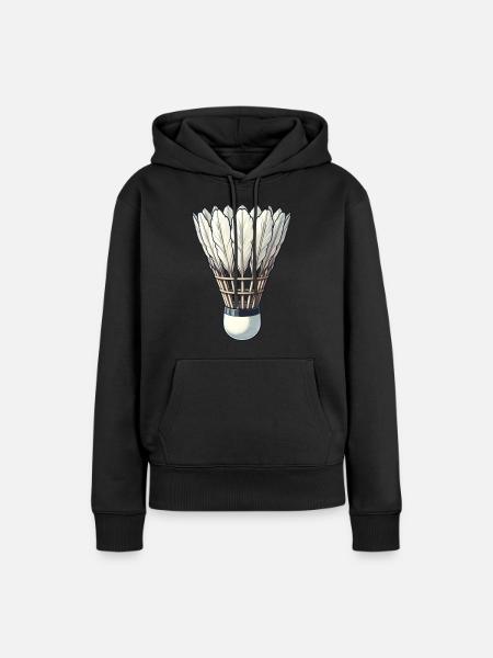 Cooles Badminton Federball Design - Frauen Premium Bio Hoodie - Schwarz