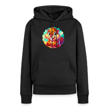 Bieber - Frauen Premium Bio Hoodie - Schwarz - Vorne - Julia (174cm)