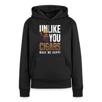 Fumeurs Fumée de tabac - Sweat à capuche Premium bio Femme - noir - Devant - Julia (174cm)