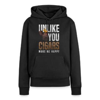 Zigarre Raucher Gentlemen Club Luxus Qualm - Frauen Premium Bio Hoodie - Schwarz - Vorne - Julia (174cm)