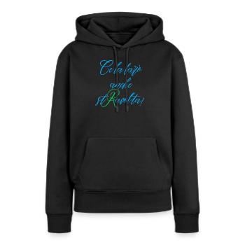 Je vais aussi le faire contrarier Bleu et Vert - Sweat à capuche Premium bio Femme - noir - Devant - Julia (174cm)