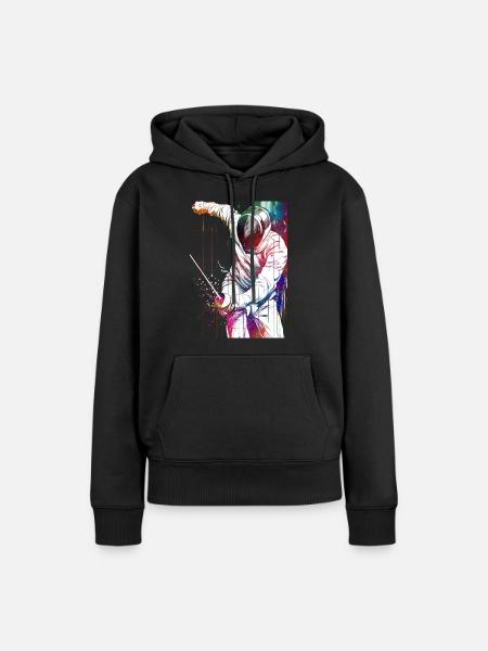 Fechtsportkunst #fencing #sport - Frauen Premium Bio Hoodie - Schwarz