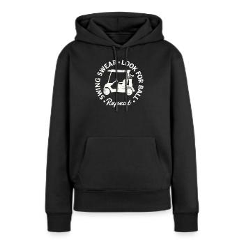 Swing Swear - Look For Ball - Repeat  - Frauen Premium Bio Hoodie - Schwarz - Vorne - Julia (174cm)