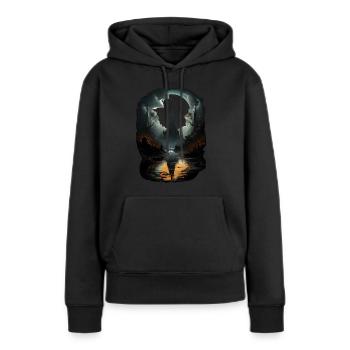 Gothique - Sweat à capuche Premium bio Femme - noir - Devant - Julia (174cm)