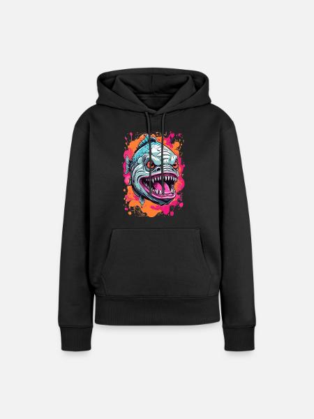 Piranha Style - Gefährliche Eleganz - Frauen Premium Bio Hoodie - Schwarz