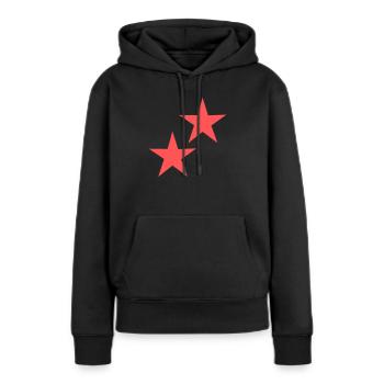 red stars - Women’s Premium Organic Hoodie - black - Front - Julia (174cm)