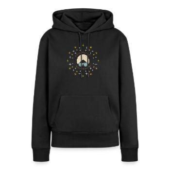 Gourou glamour pailleté - Sweat à capuche Premium bio Femme - noir - Devant - Julia (174cm)
