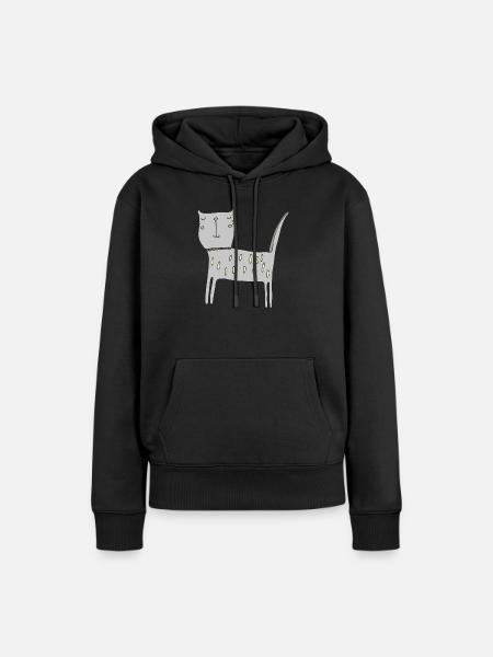 katze grau - Frauen Premium Bio Hoodie - Schwarz