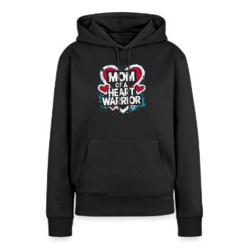 Fière maman d’un combattant cardiaque - Sweat à capuche Premium bio Femme - noir - Devant - Julia (174cm)