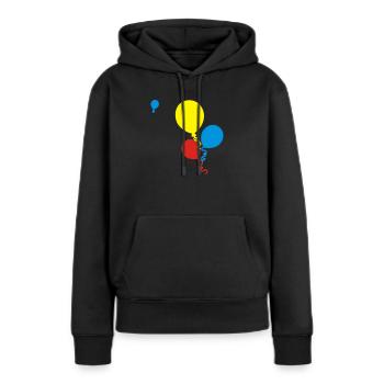 ballons - Frauen Premium Bio Hoodie - Schwarz - Vorne - Julia (174cm)