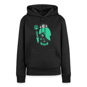 reine - Sweat à capuche Premium bio Femme - noir - Devant - Julia (174cm)