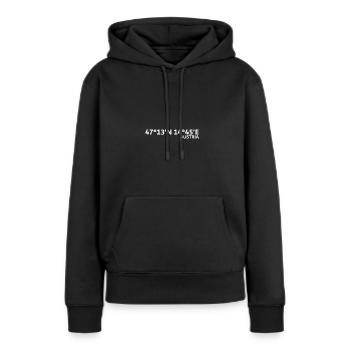 Rennstrecke Spielberg Österreich Koordinaten - Frauen Premium Bio Hoodie - Schwarz - Vorne - Julia (174cm)