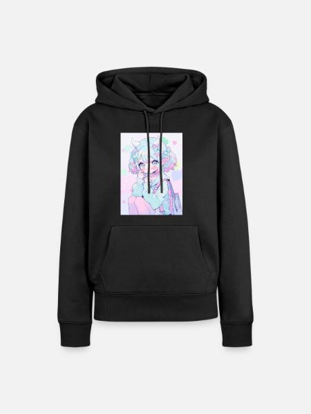 Anime, Anime Girl, Anime Girl, Elf - Women’s Premium Organic Hoodie - black