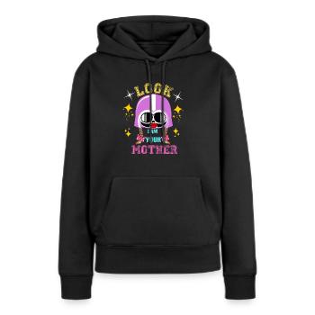 Idée drôle de tenue de fête de jour de mères pour des femmes - Sweat à capuche Premium bio Femme - noir - Devant - Julia (174cm)