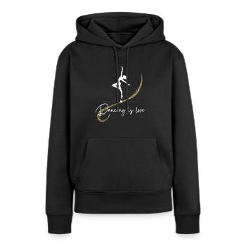 Danse, Danser c’est l’amour, Danser, Cadeau - Sweat à capuche Premium bio Femme - noir - Devant - Julia (174cm)