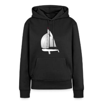 420er Riss - Frauen Premium Bio Hoodie - Schwarz - Vorne - Julia (174cm)