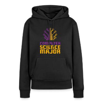 informatique - Sweat à capuche Premium bio Femme - noir - Devant - Julia (174cm)