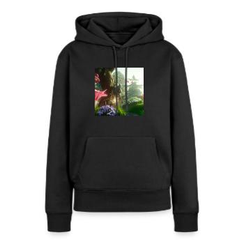 Magischer Wald - Frauen Premium Bio Hoodie - Schwarz - Vorne - Julia (174cm)