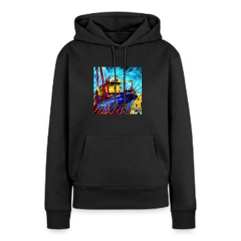 Schiff - Frauen Premium Bio Hoodie - Schwarz - Vorne - Julia (174cm)