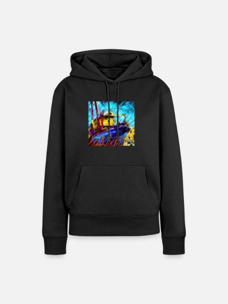 Schiff - Frauen Premium Bio Hoodie - Schwarz