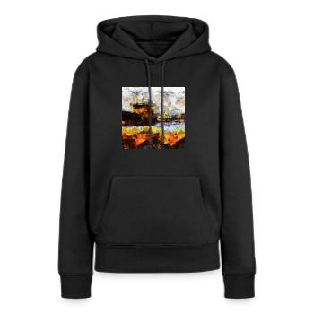 Schiff - Frauen Premium Bio Hoodie - Schwarz - Vorne - Julia (174cm)