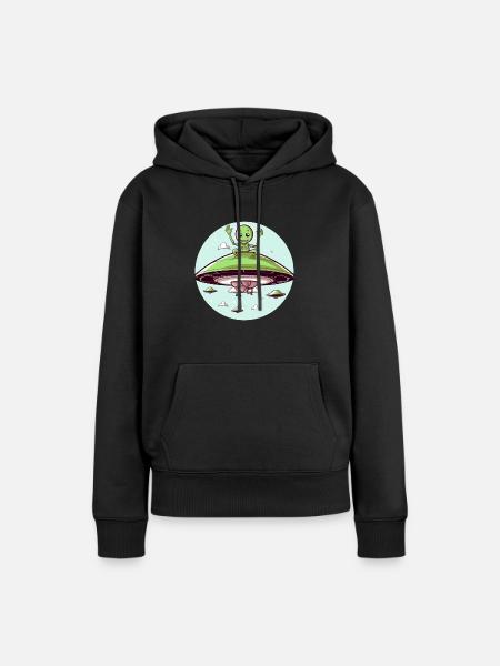 Doodo der Außerirdische - Frauen Premium Bio Hoodie - Schwarz