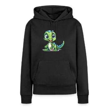 Cute green and blue baby dino - Women’s Premium Organic Hoodie - black - Front - Julia (174cm)