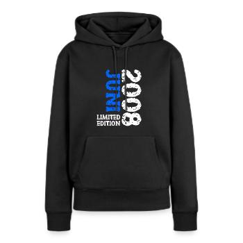 2008 Juni Limited Edition Geburtstag Geschenk - Frauen Premium Bio Hoodie - Schwarz - Vorne - Julia (174cm)