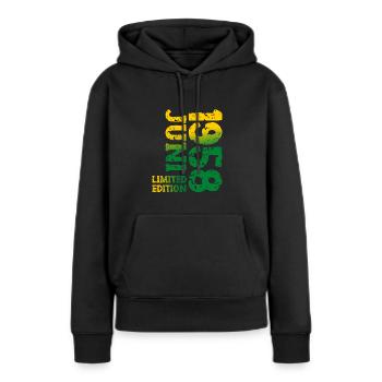 1958 Juni Limited Edition Geburtstag Geschenk - Frauen Premium Bio Hoodie - Schwarz - Vorne - Julia (174cm)