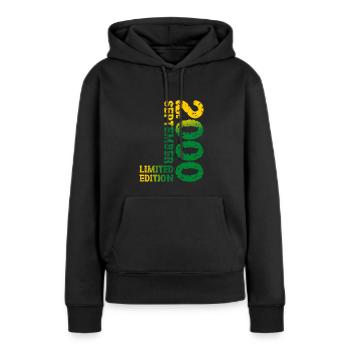 2000 September Limited Edition 23. Geburtstag Deko - Frauen Premium Bio Hoodie - Schwarz - Vorne - Julia (174cm)