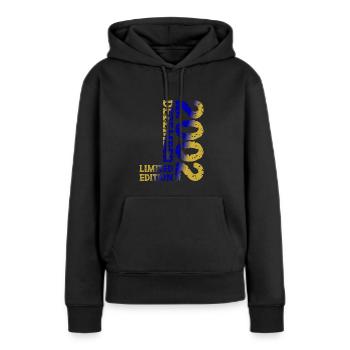 2002 December Limited Edition 21st Birthday Decoration - Women’s Premium Organic Hoodie - black - Front - Julia (174cm)