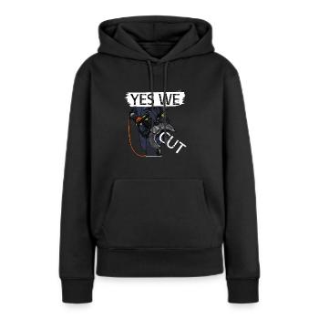 Feuerwehr - Yes We Cut! - Color - Frauen Premium Bio Hoodie - Schwarz - Vorne - Julia (174cm)