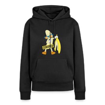Zensierte nackte Banane - Frauen Premium Bio Hoodie - Schwarz - Vorne - Julia (174cm)