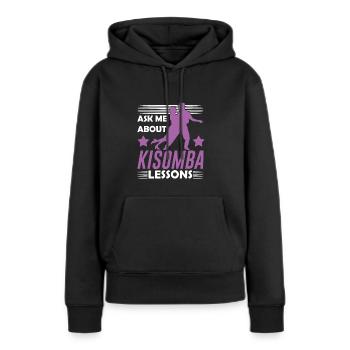 Demandez-moi des leçons de Kizomba - Sweat à capuche Premium bio Femme - noir - Devant - Julia (174cm)